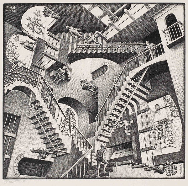 La Relativité – M. C. Escher, 1953 – Museum Escher in Het Paleis, La Haye